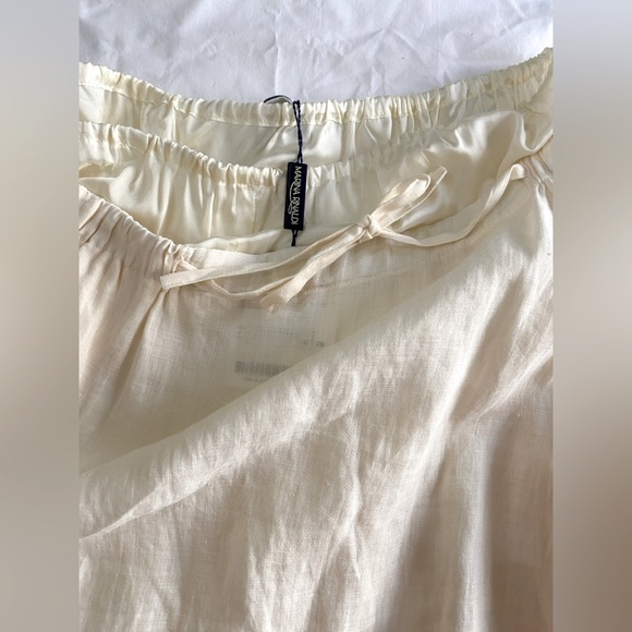 🆕 MARINA RINALDI Ivory 100% Linen A-Line Lagenlook Skirt SZ 20 - Picture 5 of 7